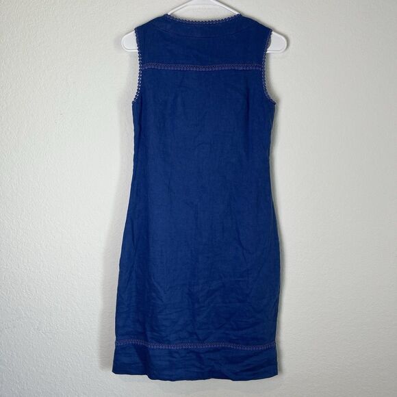 Boden Abigail Blue Linen Sleeveless Shift Dress Size 4 Regular Women’s 225 - Picture 2 of 7